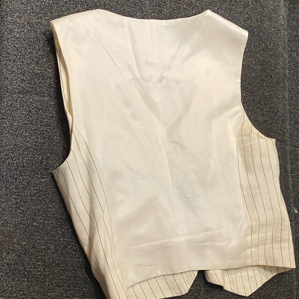 MOTF Black and White Striped Pantsuit linen size 6 US M - Picture 5 of 6